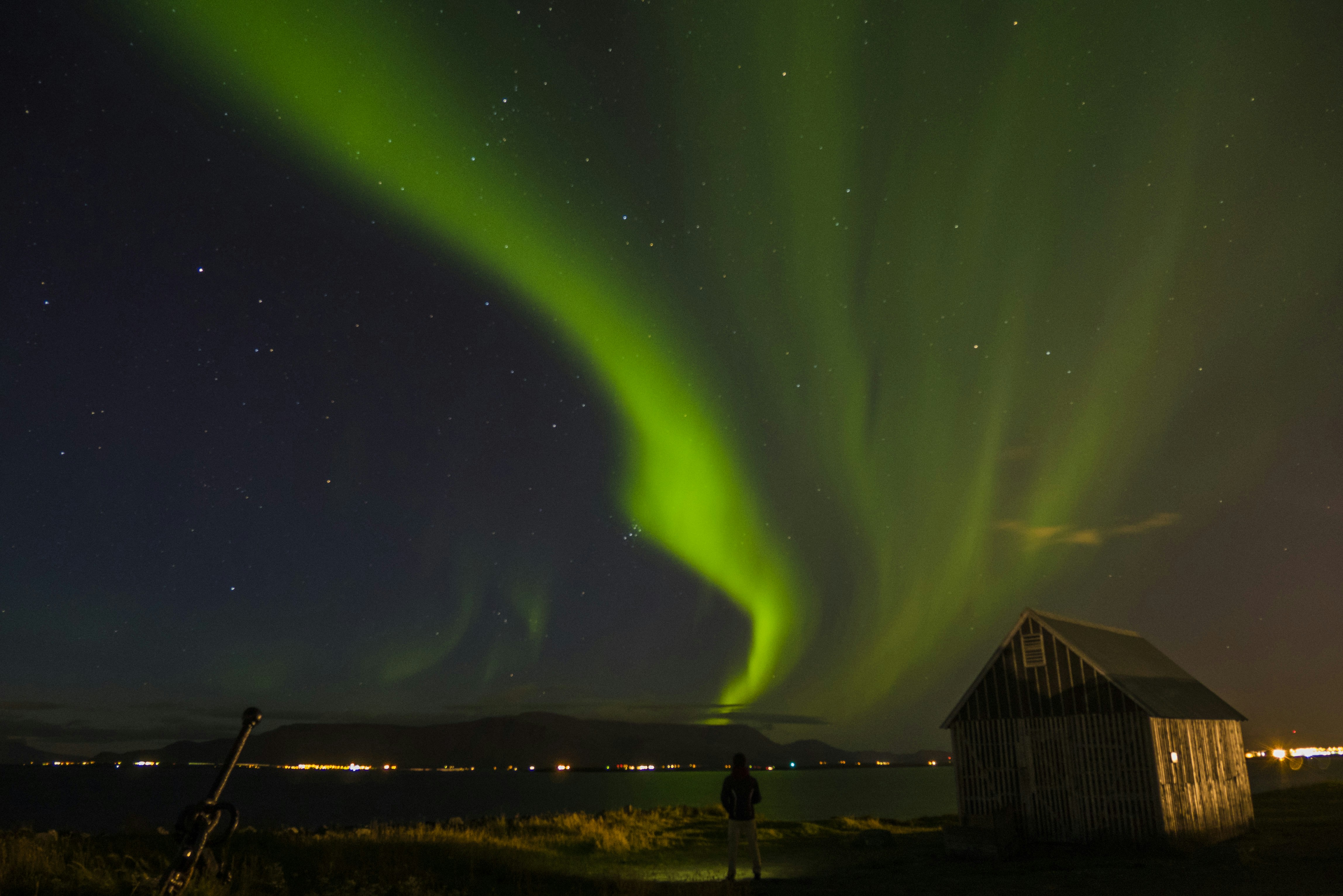 Northern Lights Night Lakeside View