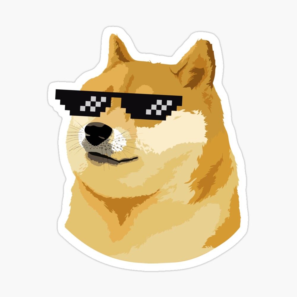 Doge Meme With Pixel Sunglasses — Stickers