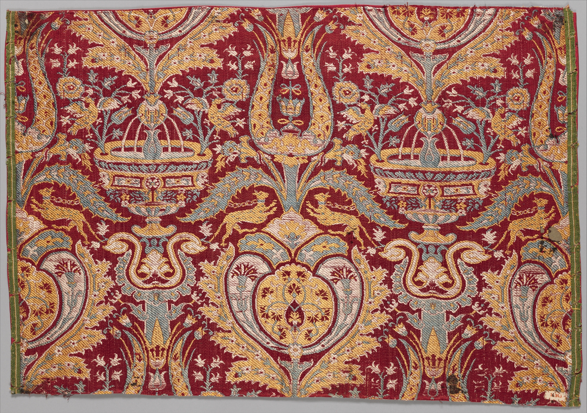Antique Patterned Woven Textile Fragment