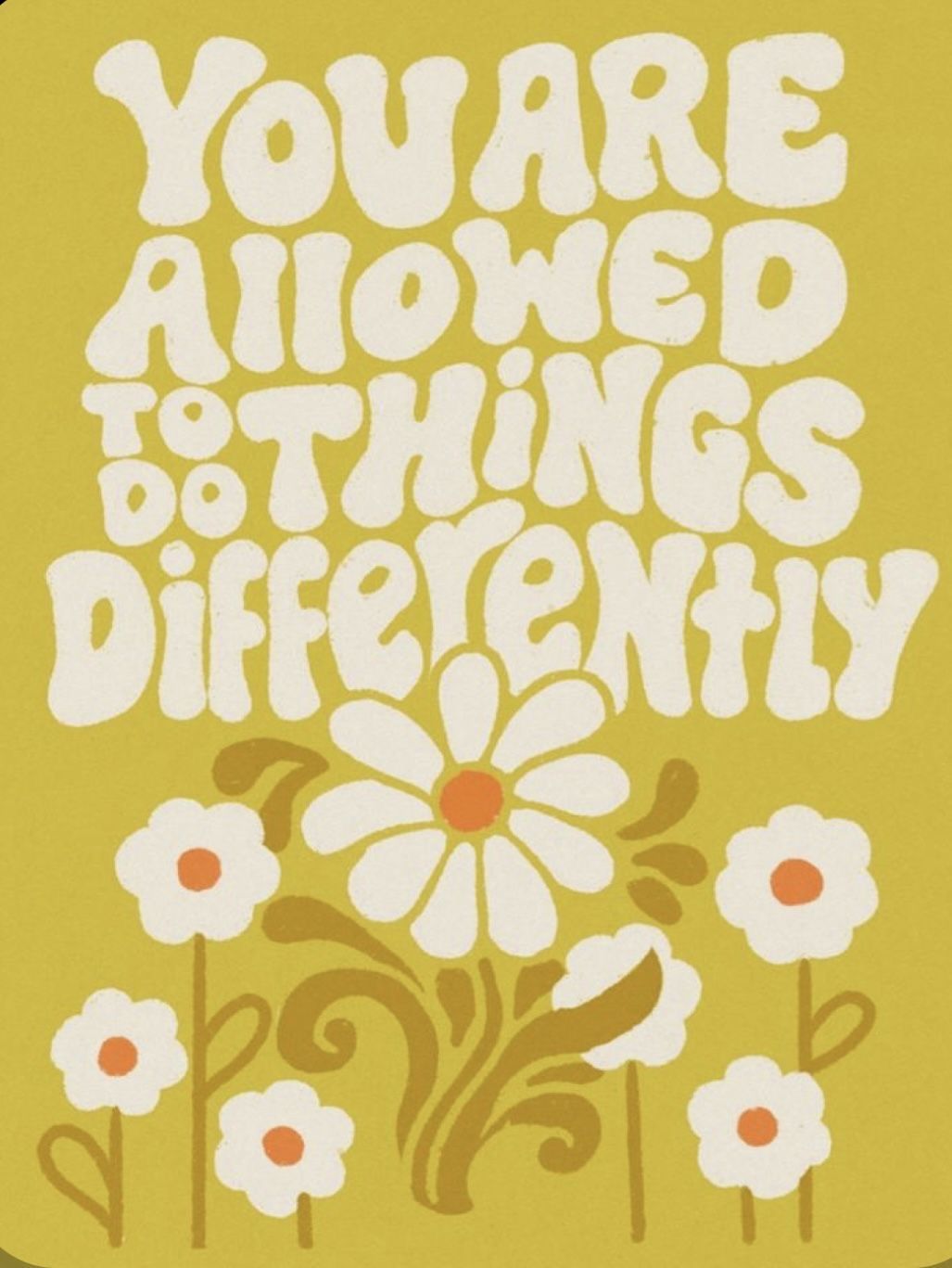 Retro Motivational Floral Quote Art