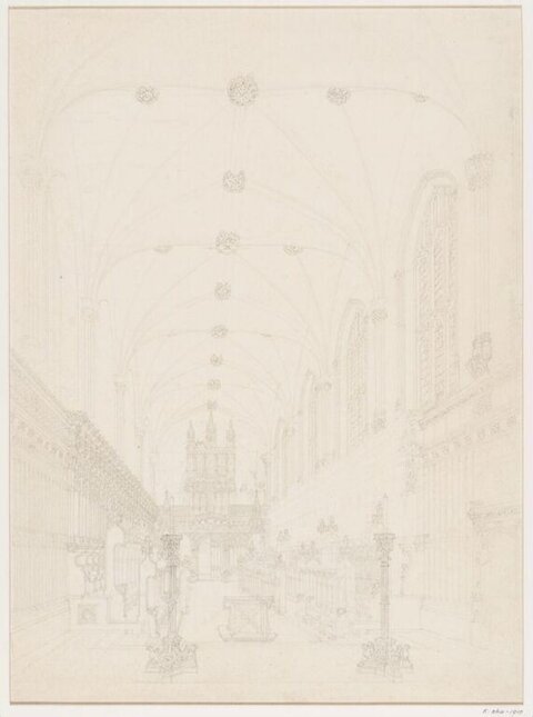 Pencil Sketch of Cathedral Interior