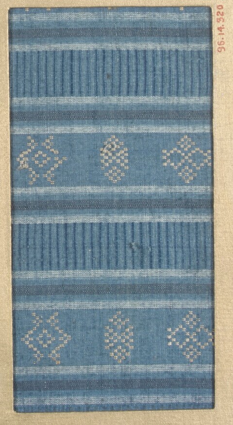 Blue Striped Woven Textile Sample