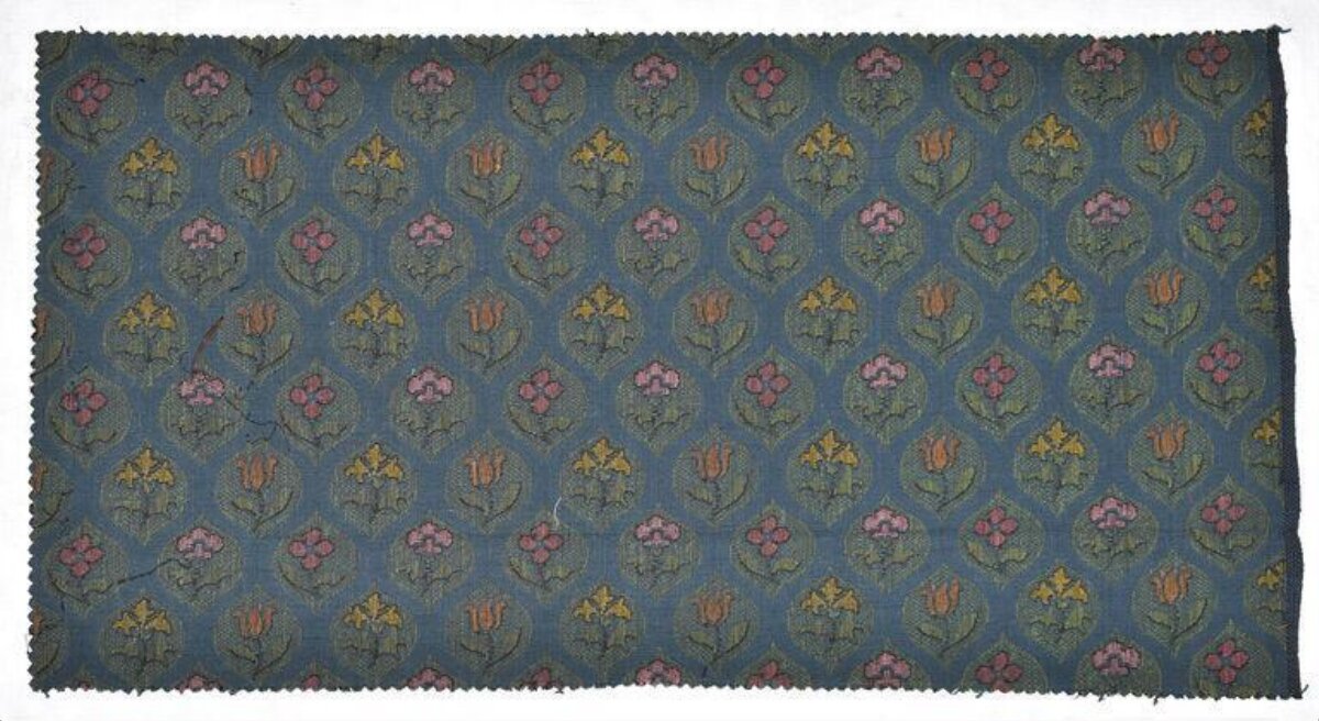 Vintage Floral Patterned Fabric Swatch
