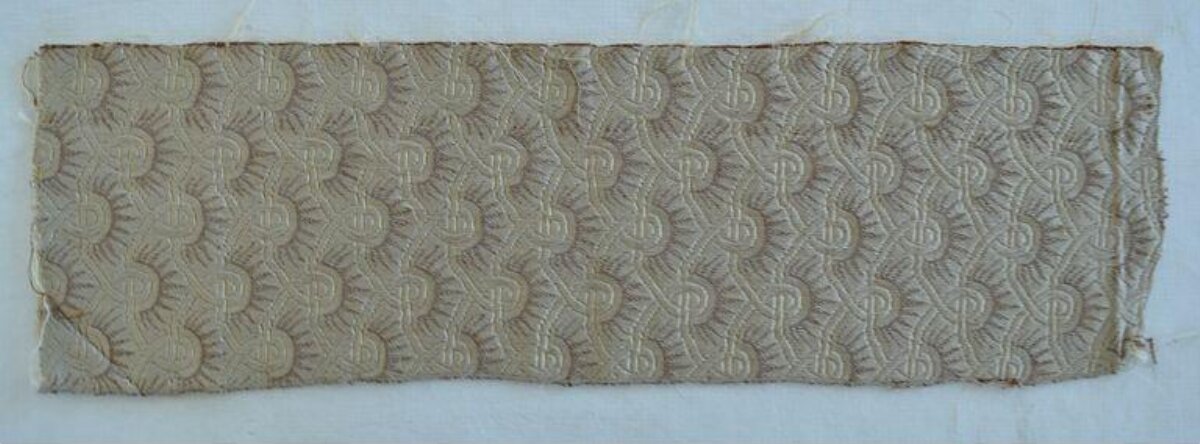 Vintage Monogram Patterned Fabric Fragment