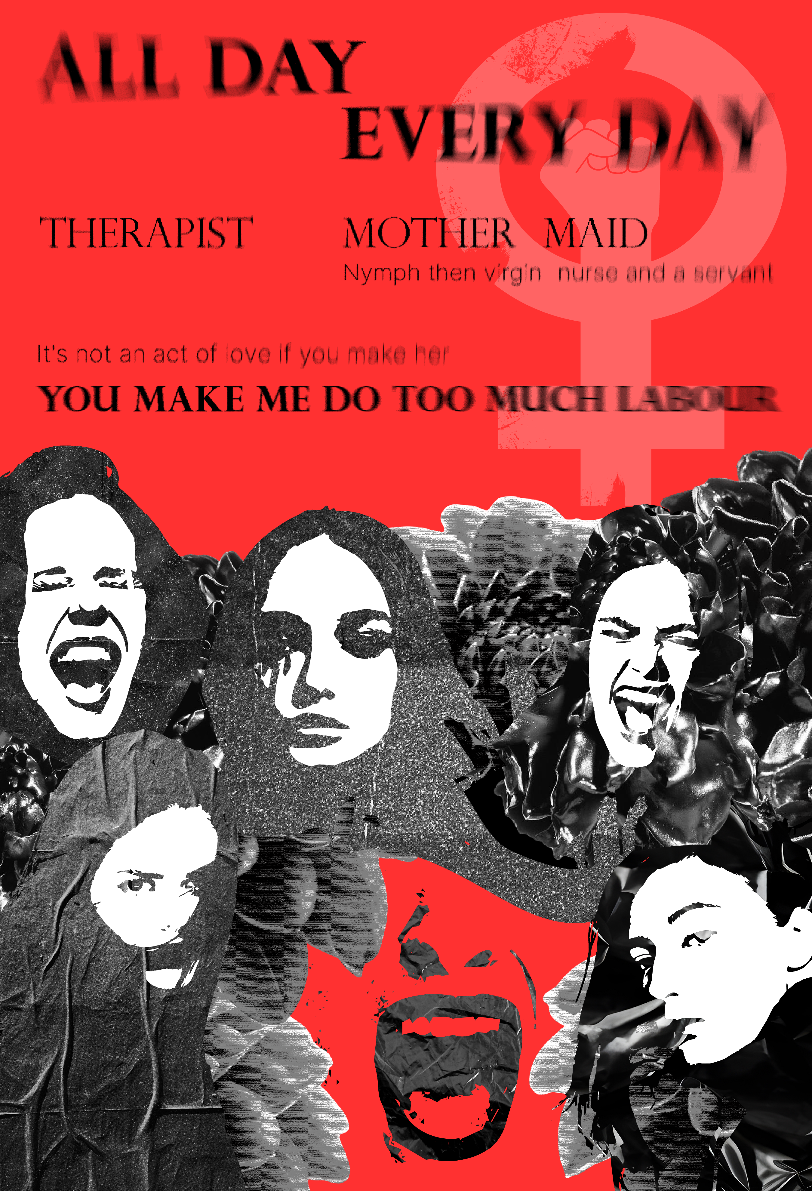 Feminist Poster About Women's Overwork