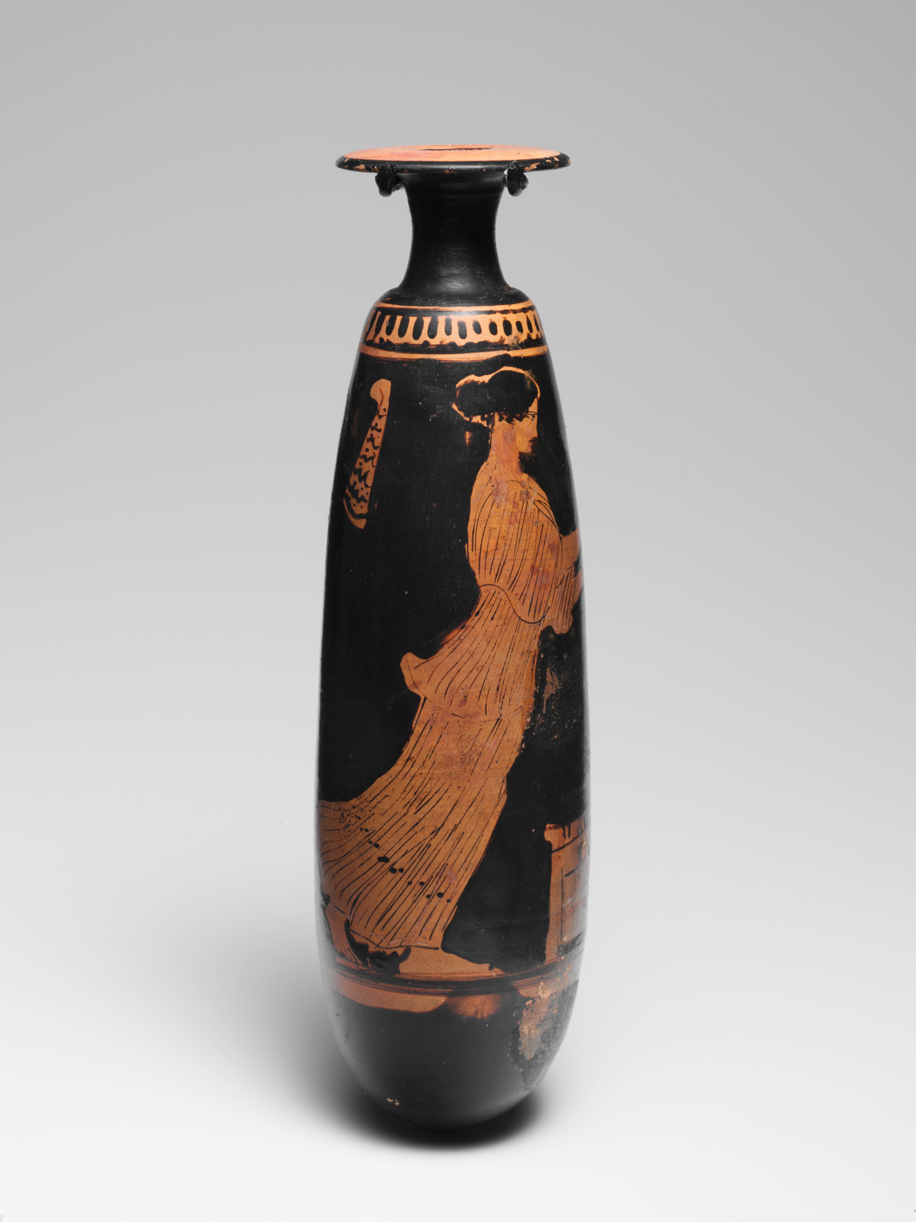 Ancient Greek Red Figure Lekythos Vase