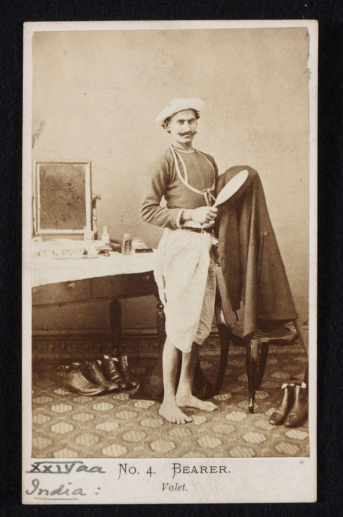 Vintage Portrait of Indian Bearer Valet