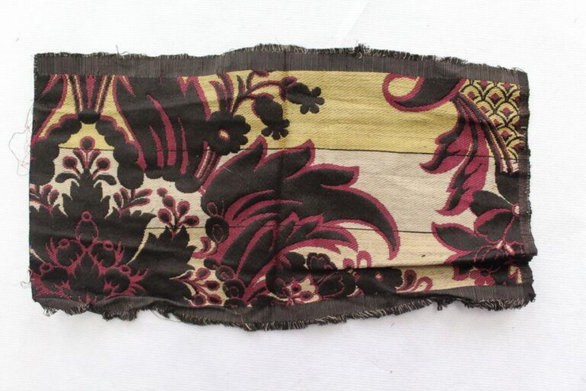 Vintage Floral Patterned Fabric Fragment