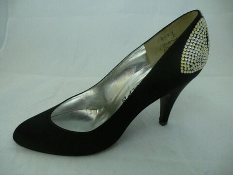 Black Rhinestone High Heel Pump