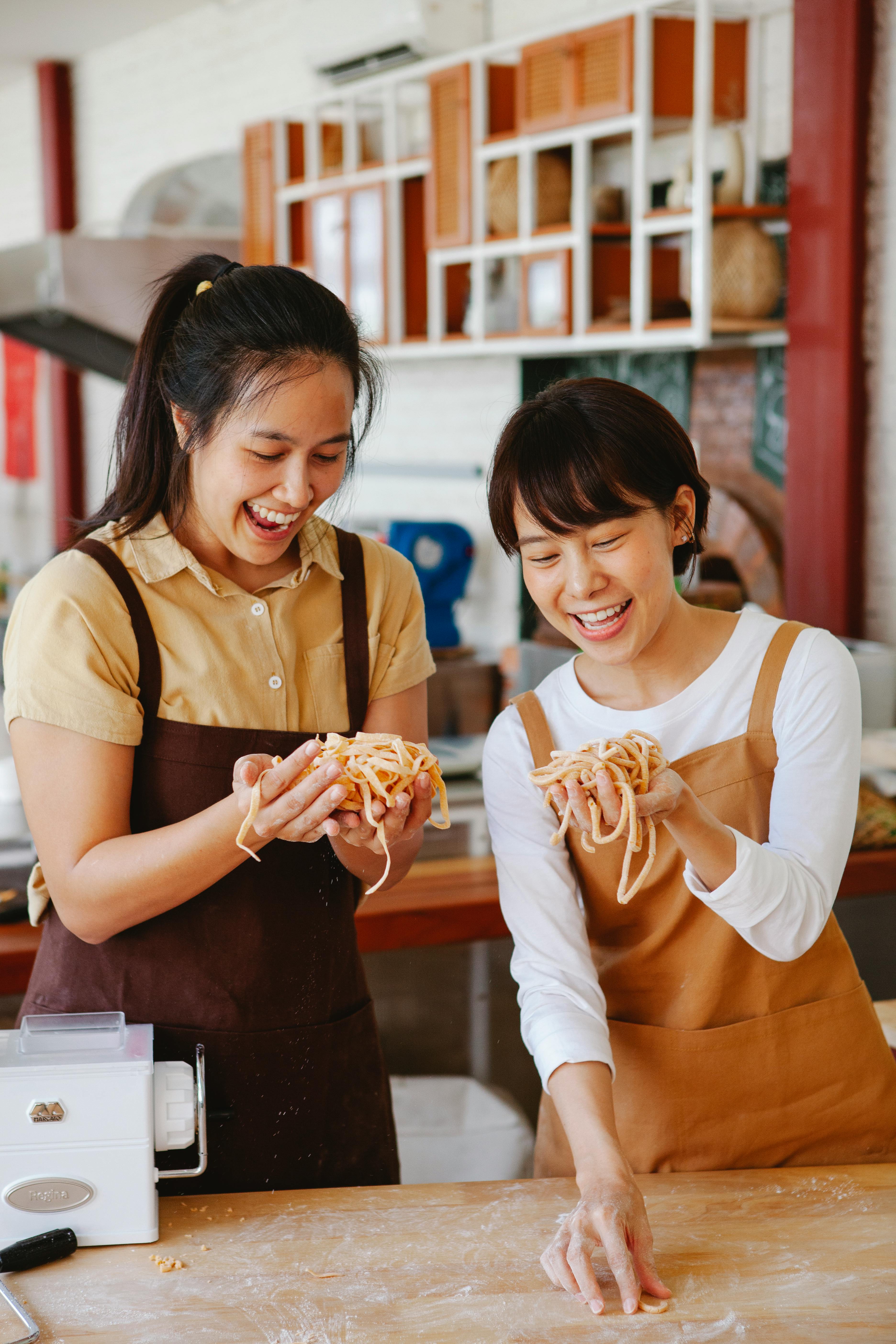 Two Women Making Homemade Pasta