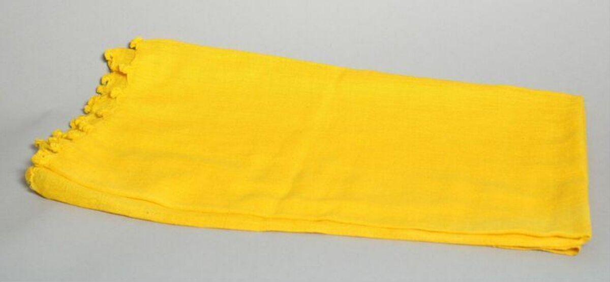 Folded Yellow Fringed Scarf