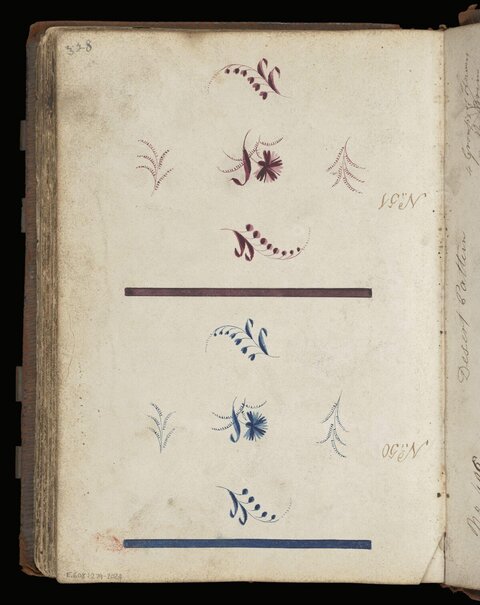 Antique Floral Pattern Sketchbook Page