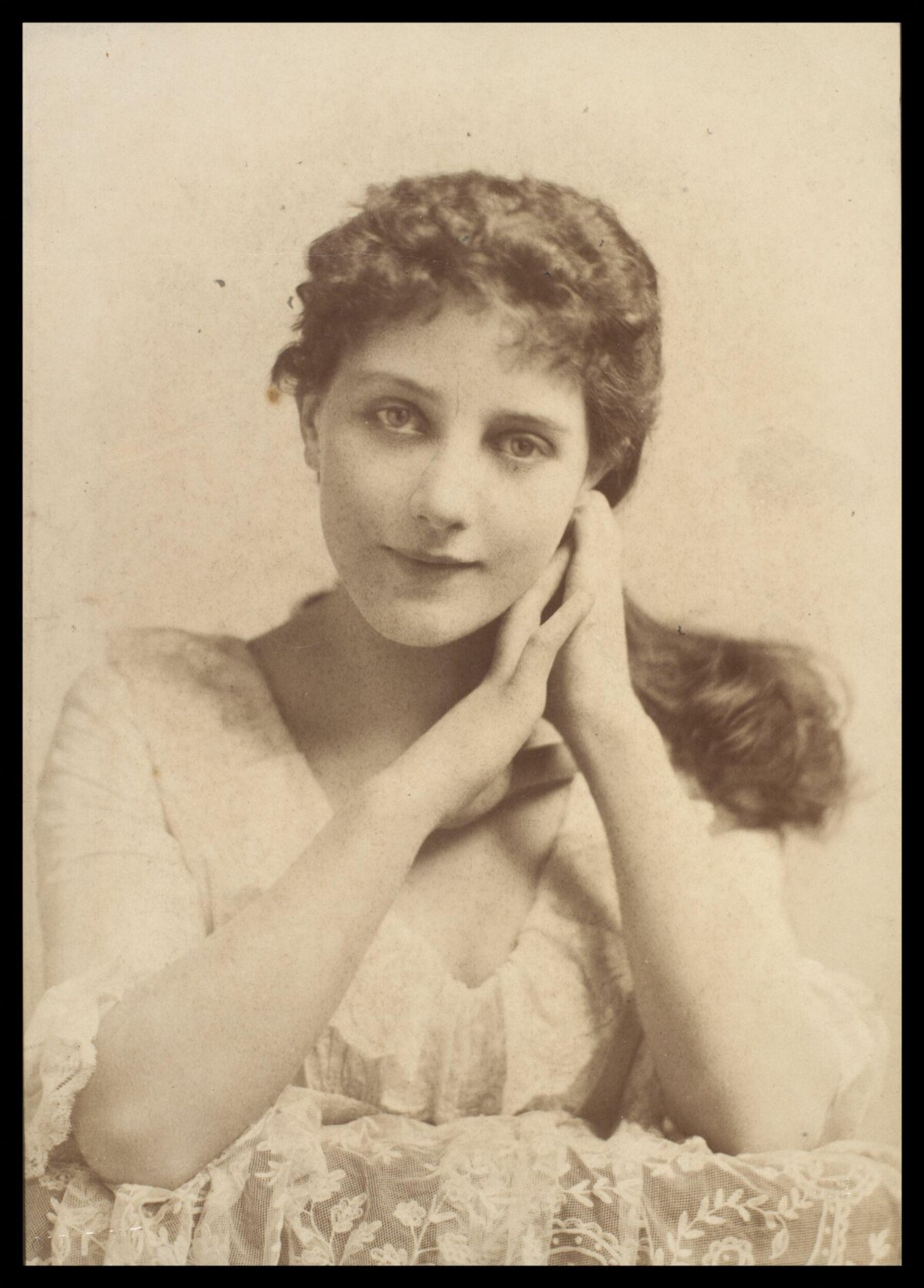 Vintage Sepia Portrait of Young Woman