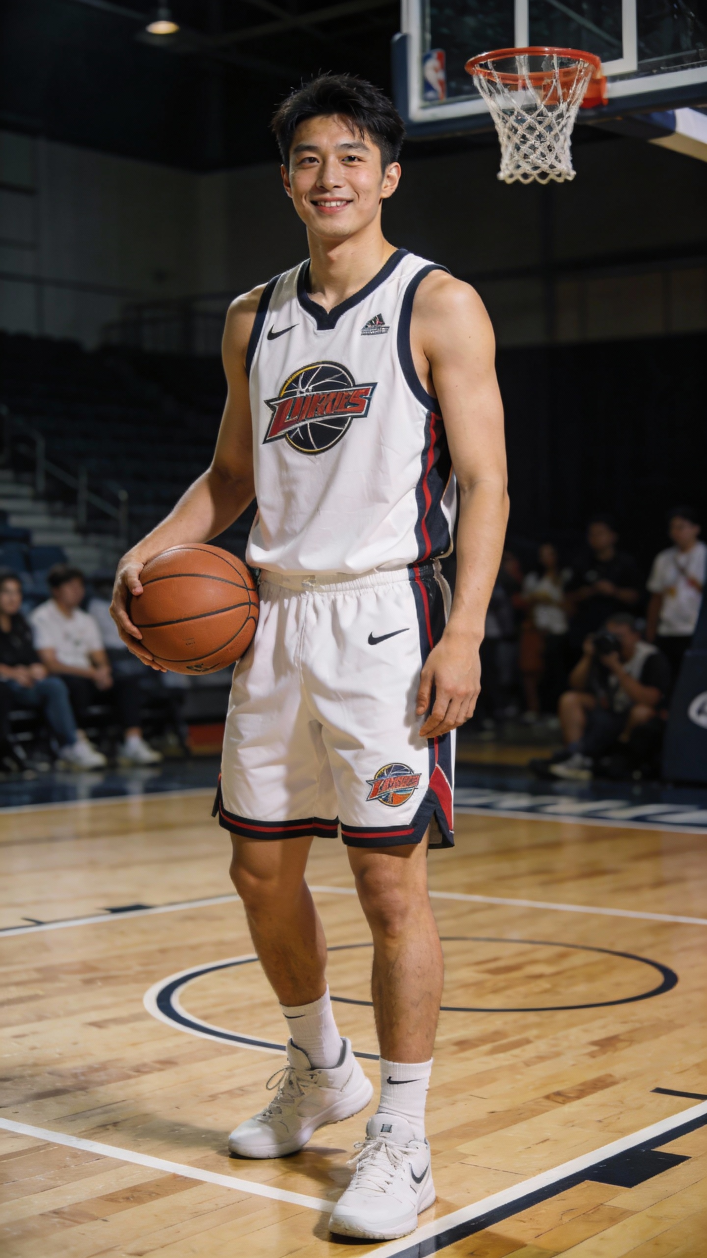 Young Basketball Player on Indoor Court