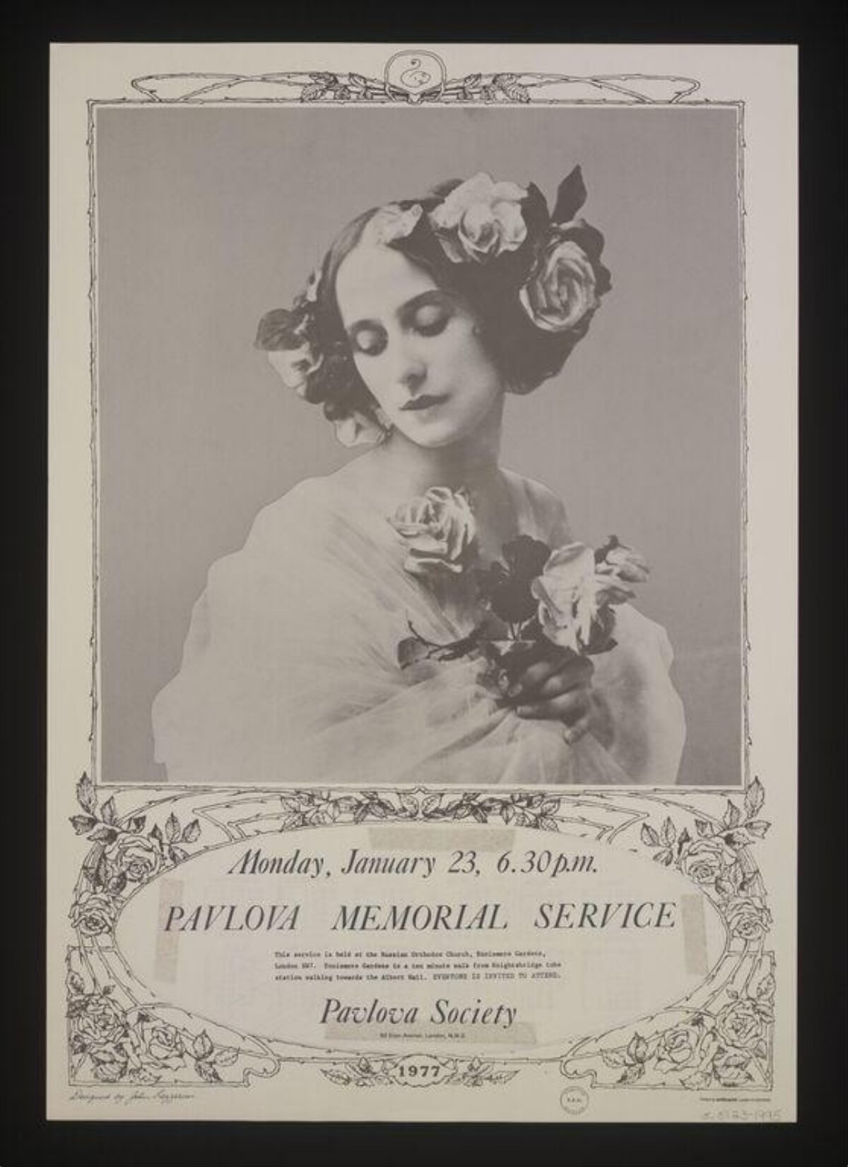 1977 Pavlova Memorial Service Poster