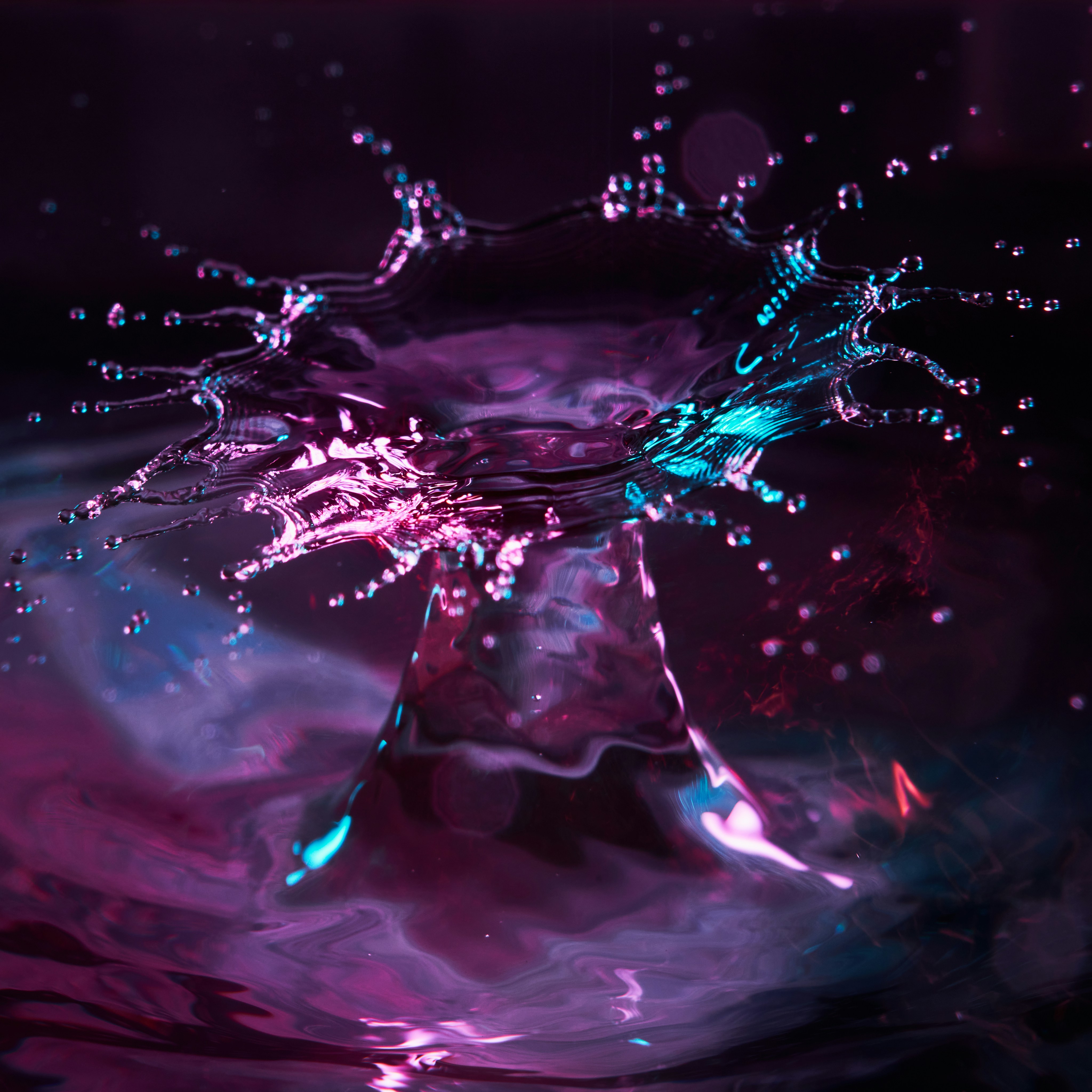 Neon Lit Water Splash