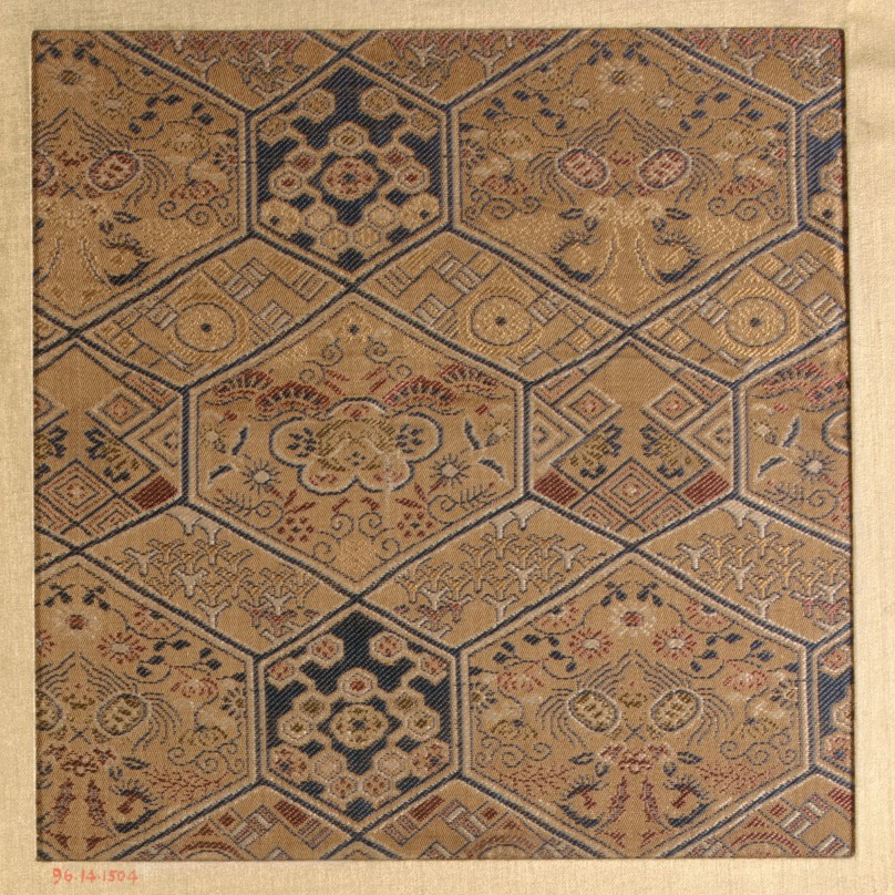 Antique Hexagon Pattern Woven Textile