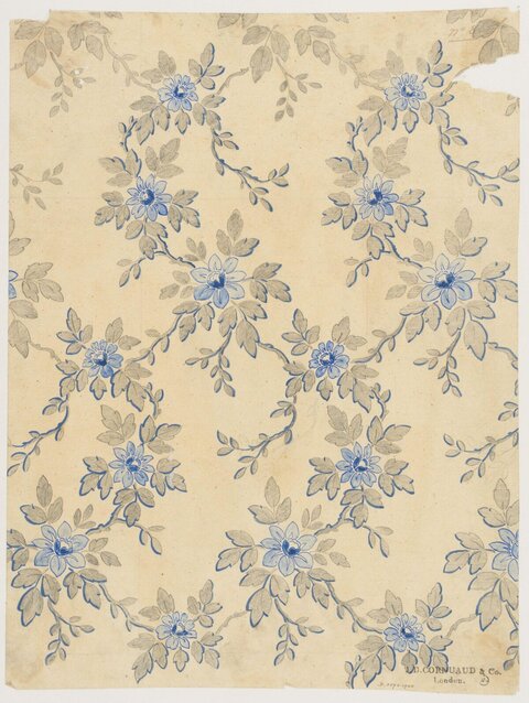Vintage Blue Floral Pattern Design