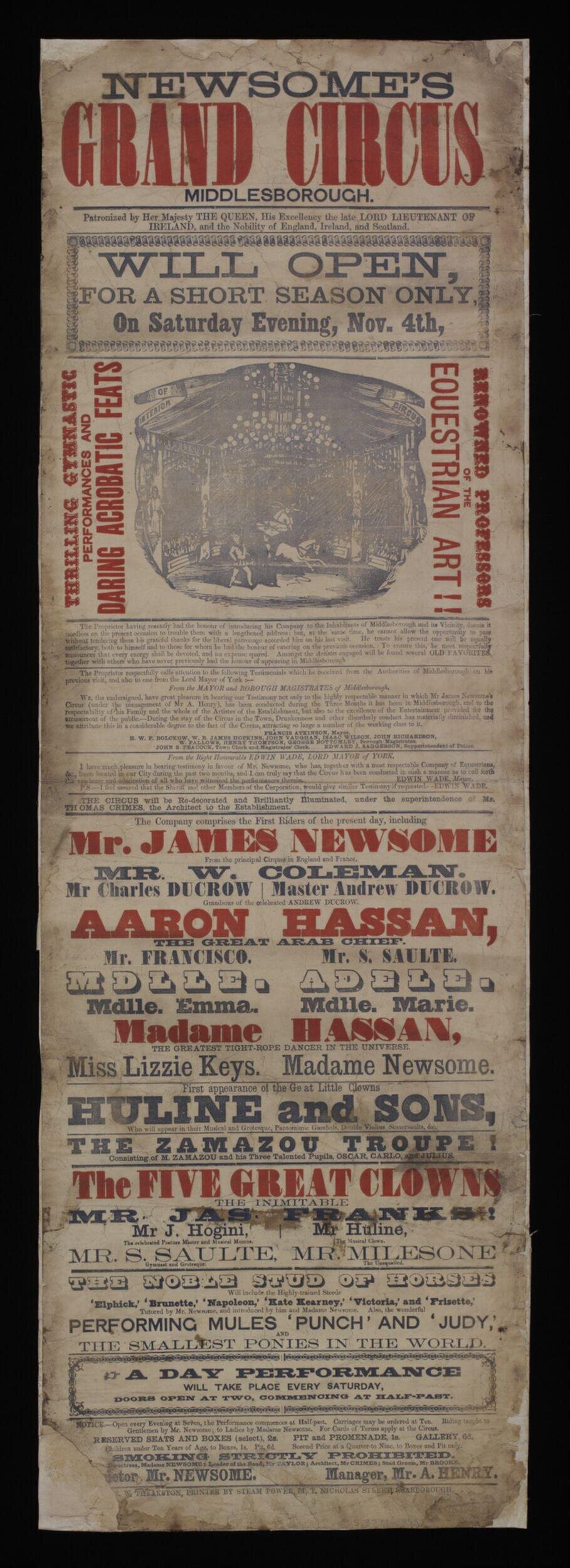 Vintage Newsome's Grand Circus Poster