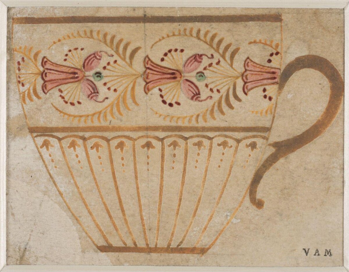 Decorated Teacup Design Sketch