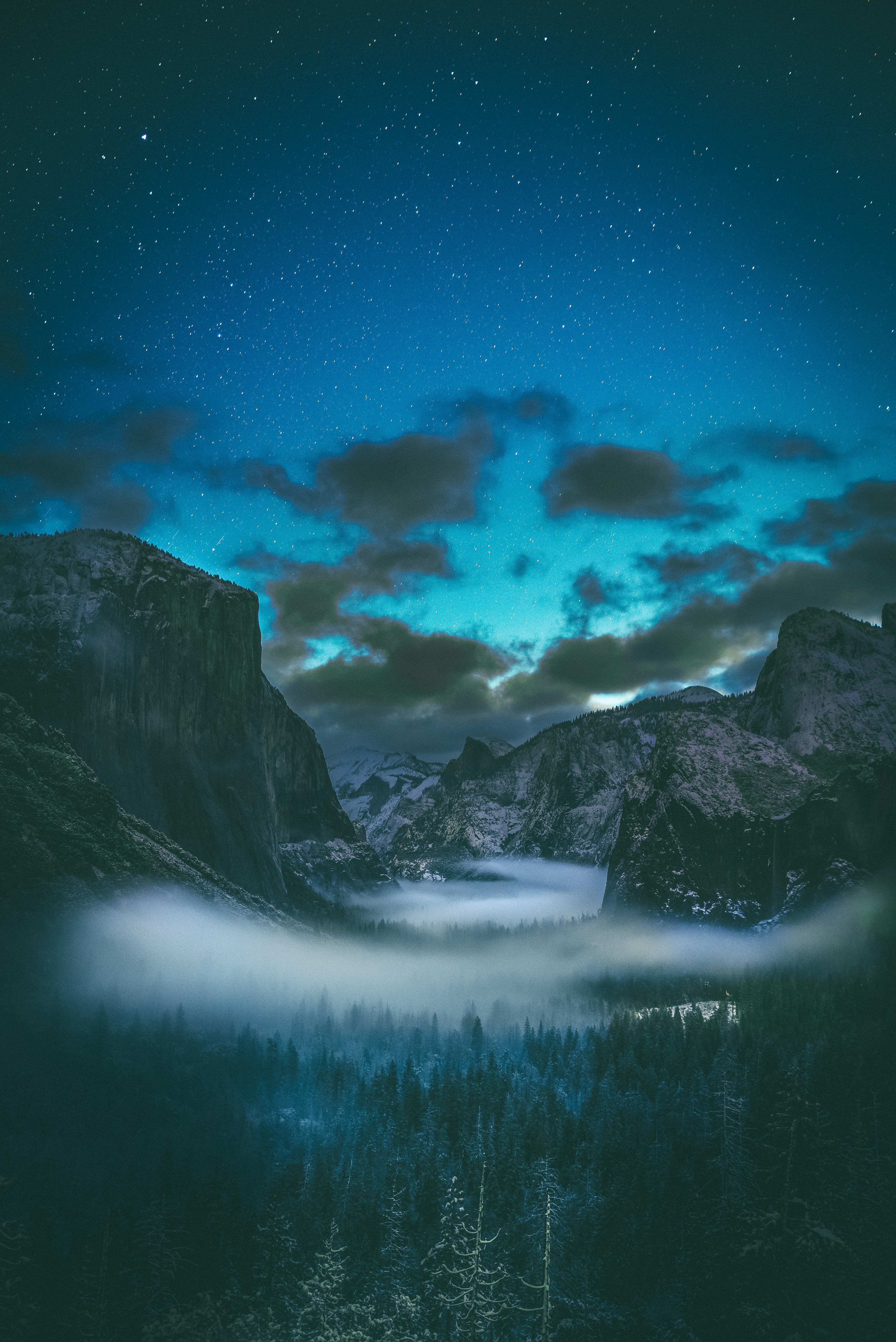 Starry Night Mountain Valley