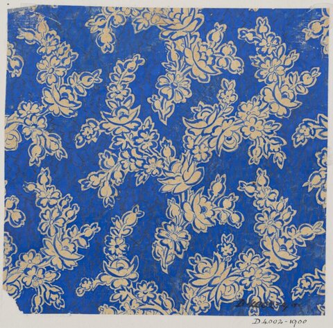 Blue Background Floral Textile Pattern