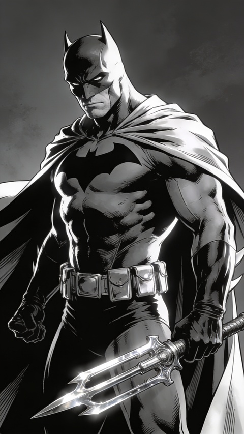 Black and White Batman Comic Art