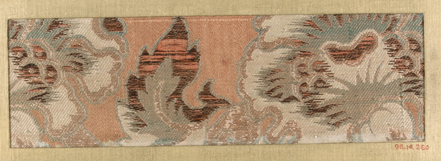 Antique Woven Silk Textile Fragment
