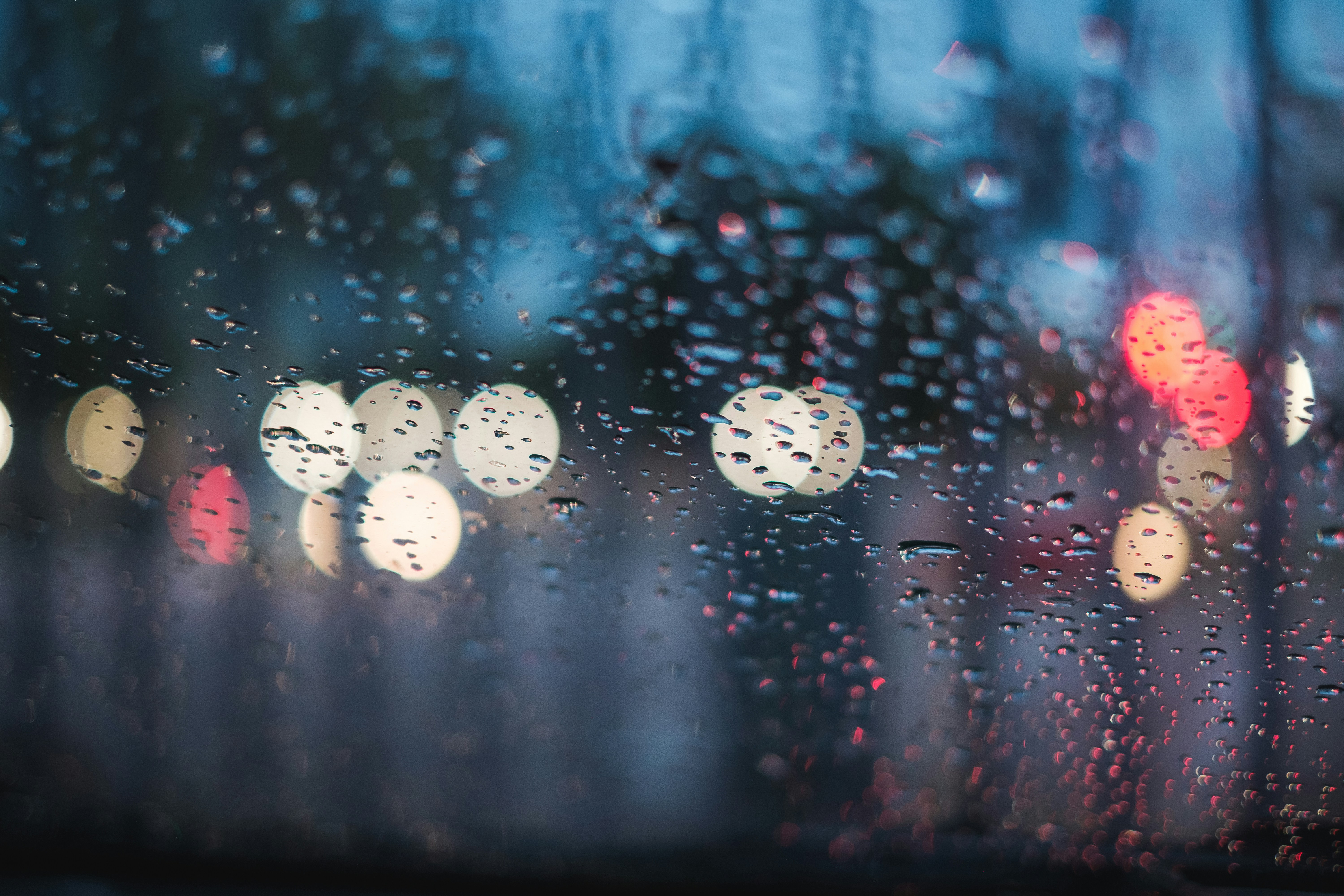 Rainy Day Traffic Through Car Window