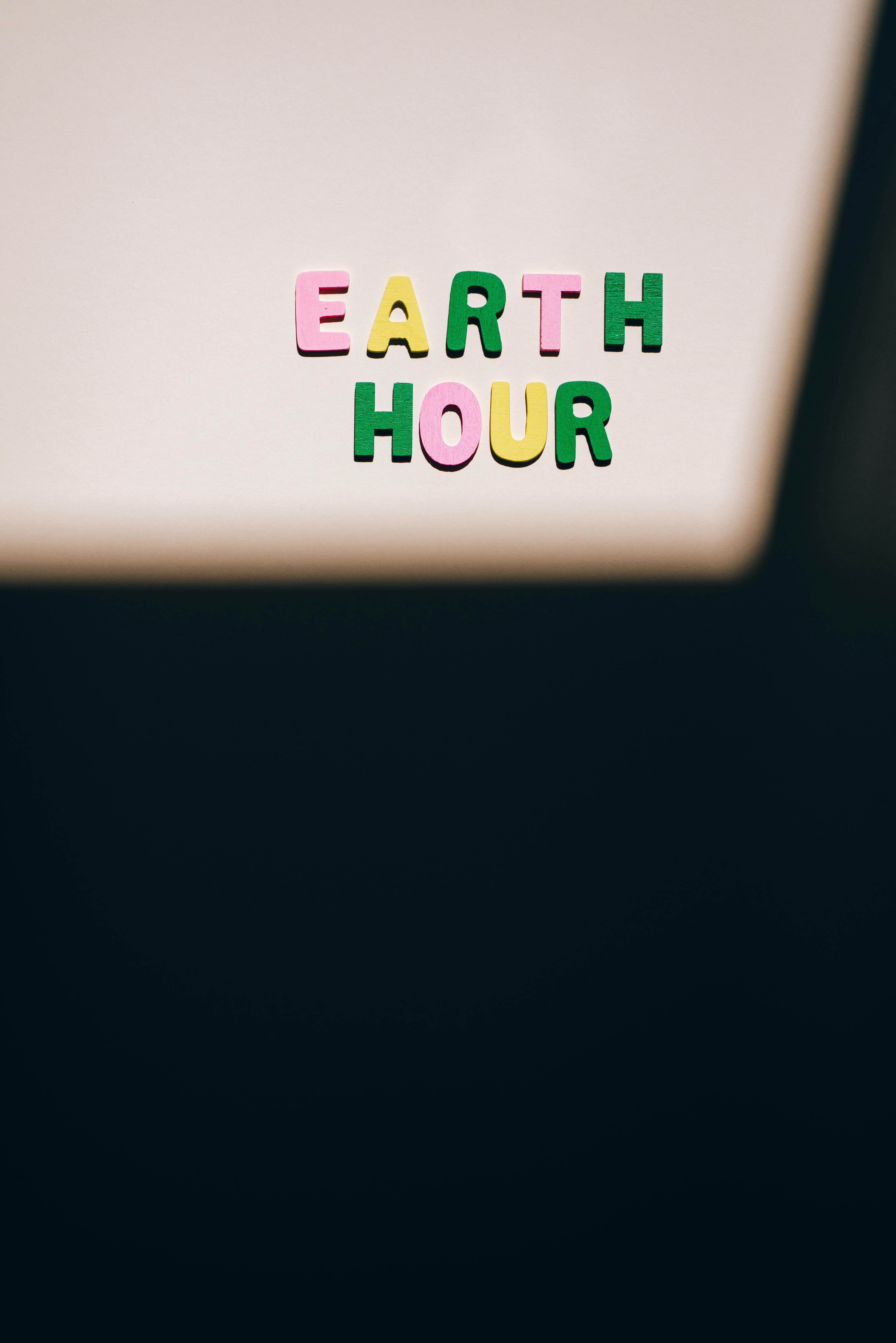 Colorful Earth Hour Lettering