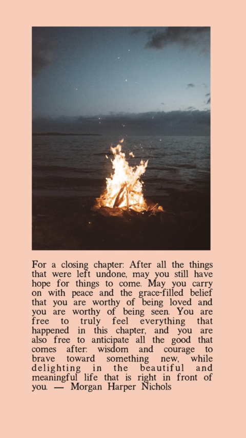 Beach Campfire With Inspirational Quote