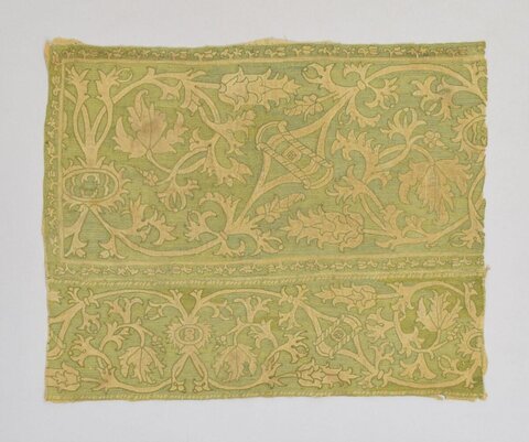 Antique Floral Embroidered Textile Fragment