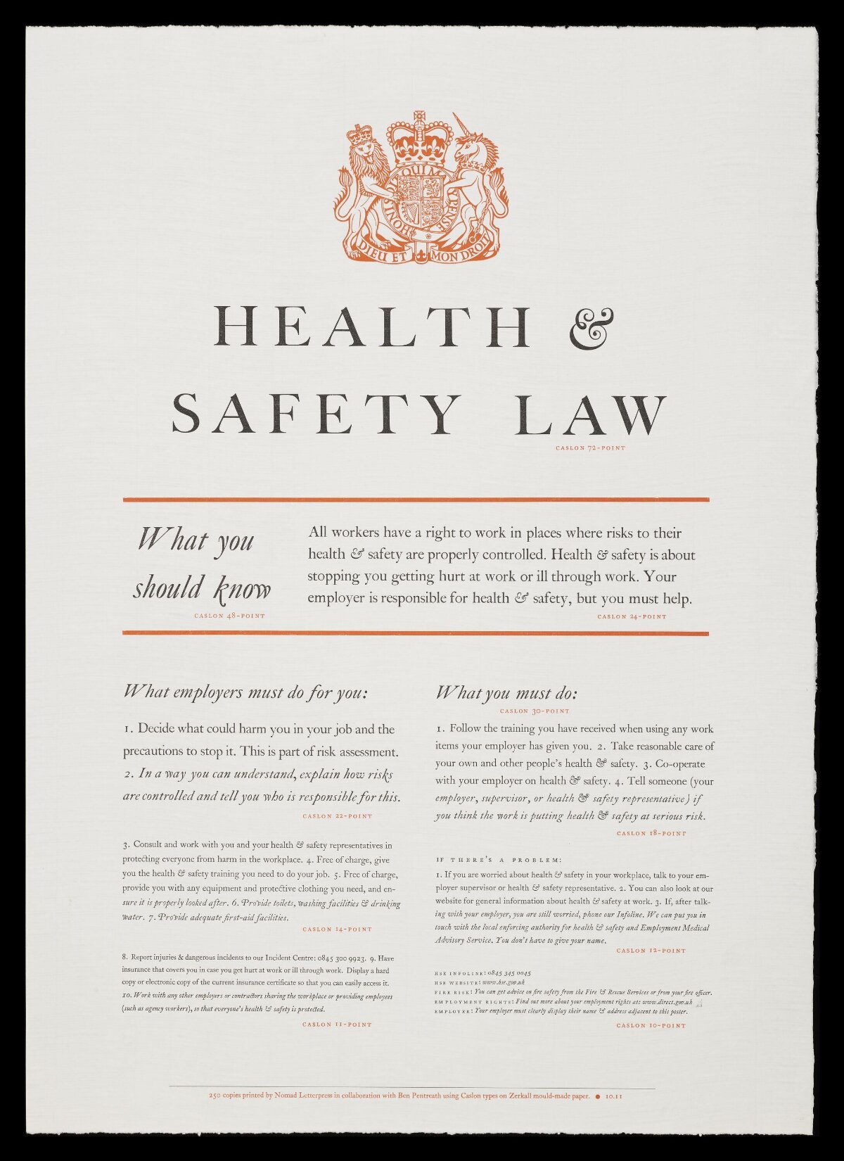UK Health and Safety Law Poster