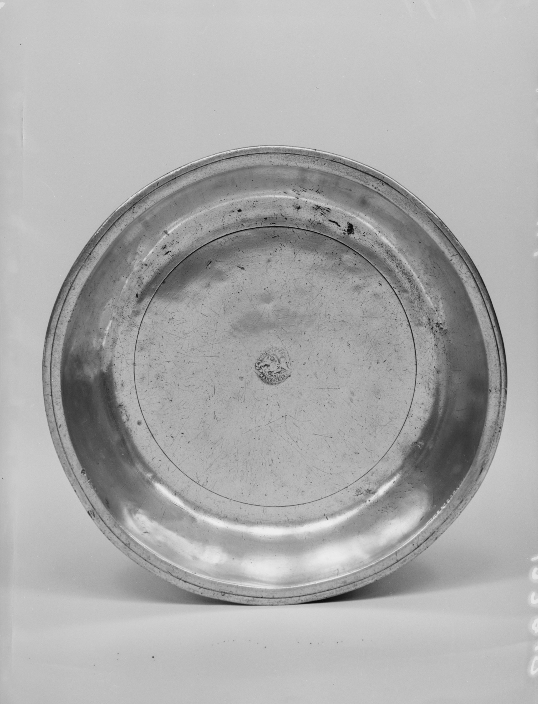 Antique Pewter Round Plate