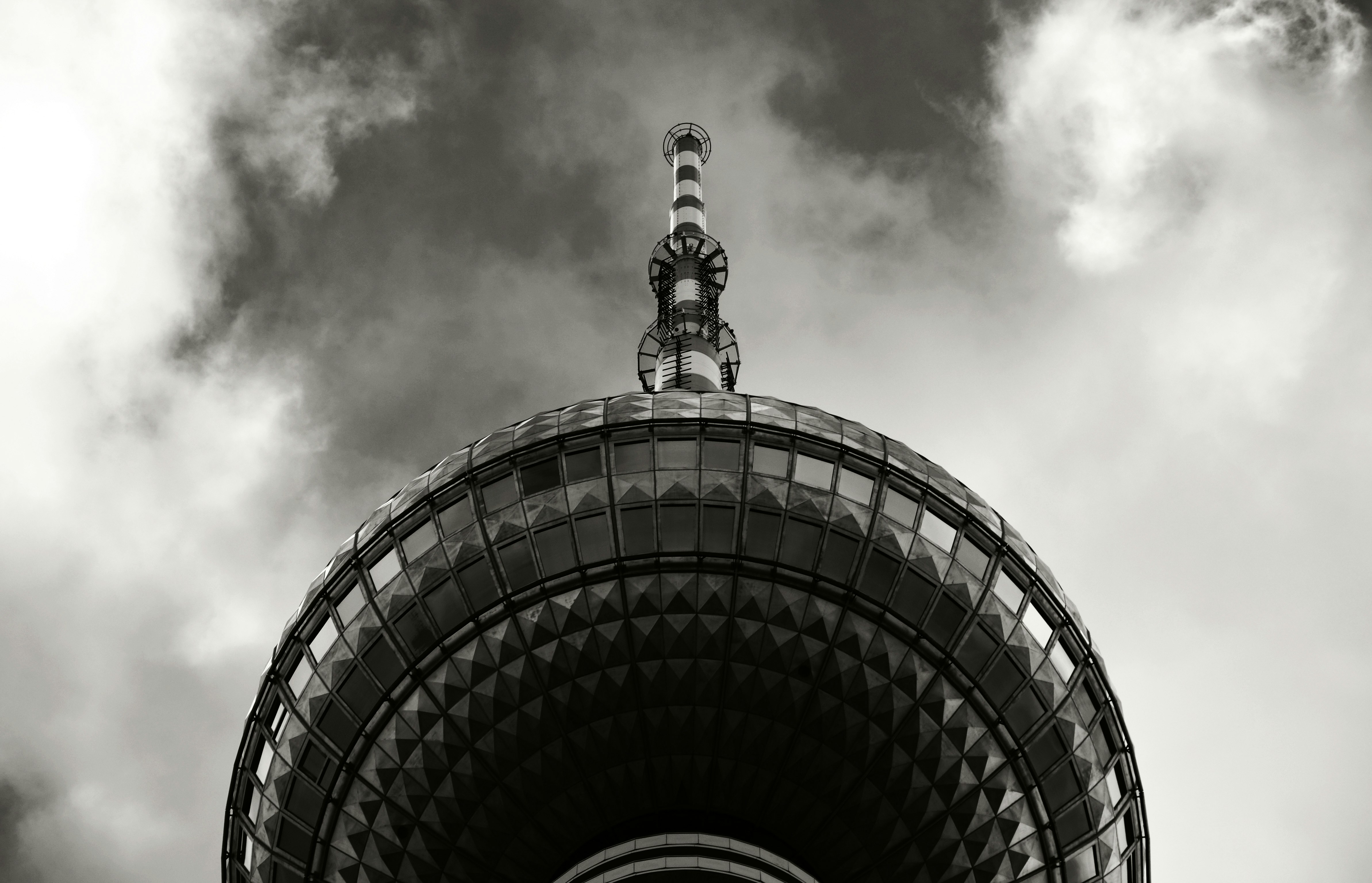 Oriental Pearl Tower Top Low Angle Shot