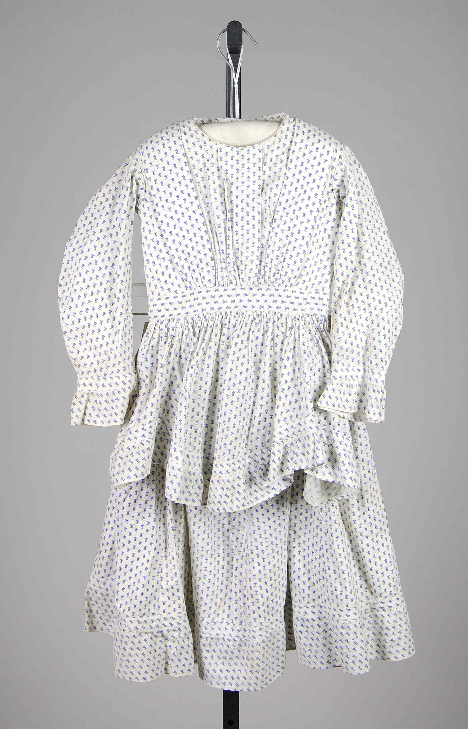 Vintage Blue Patterned Long Dress