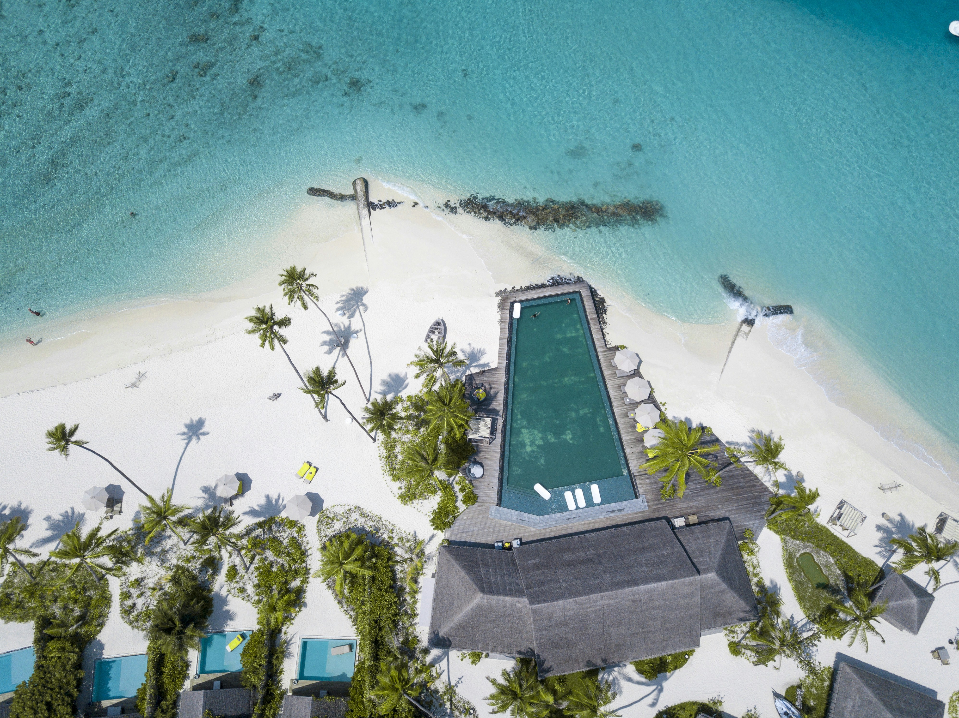 Aerial View of Tropical Beach Resort