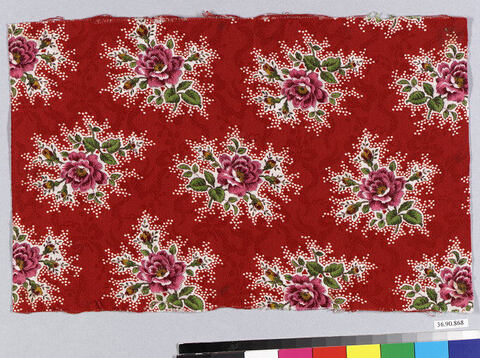 Red Rose Printed Textile Fabric