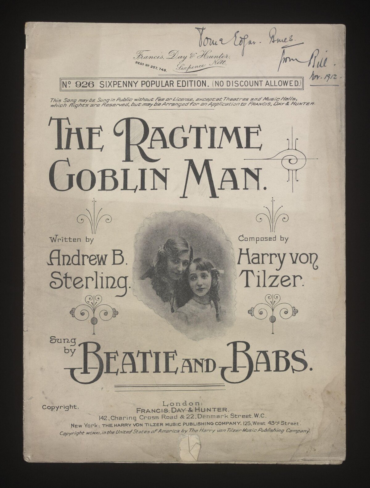 The Ragtime Goblin Man Sheet Music Cover
