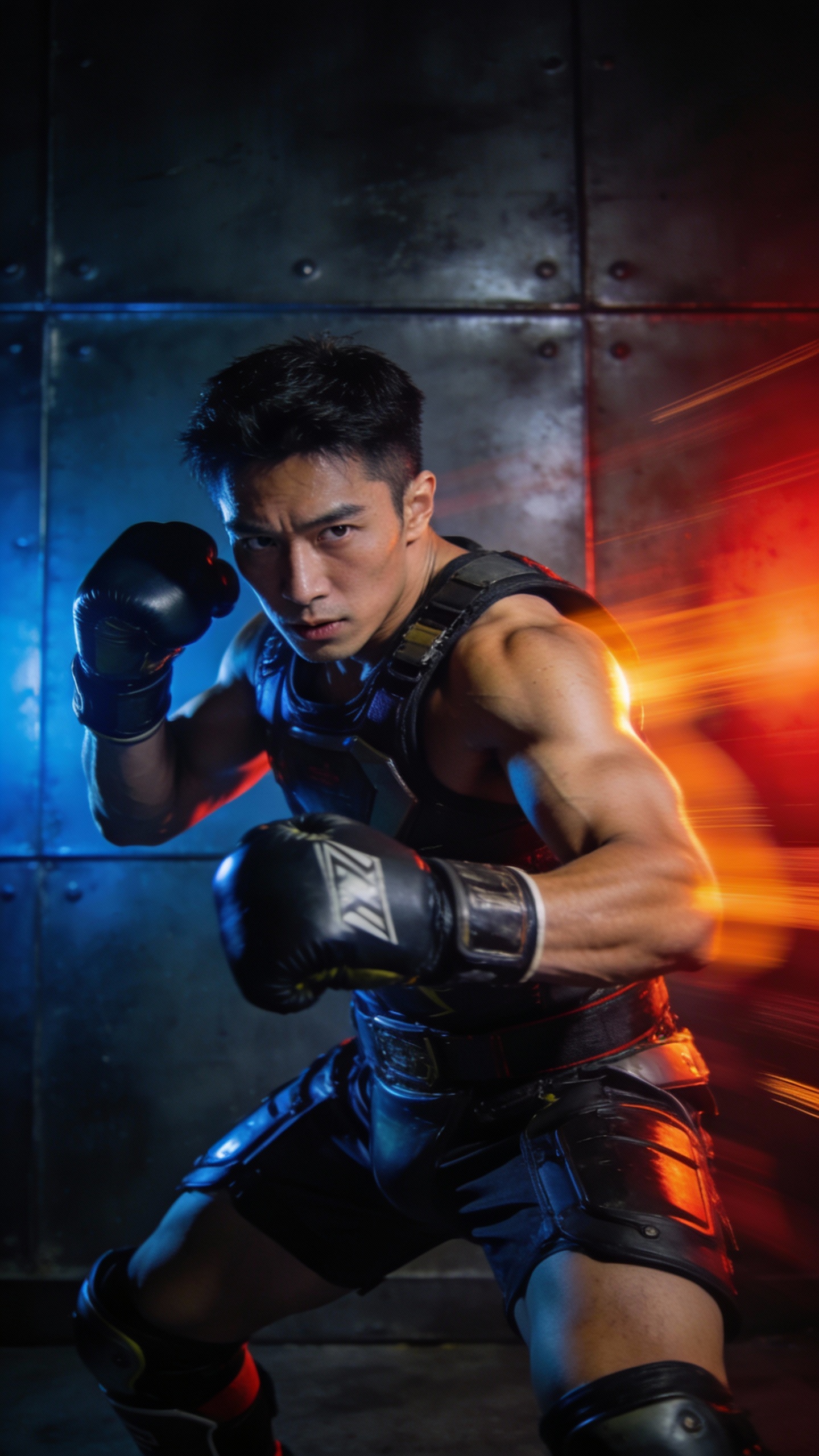 Male Boxer in Fighting Stance