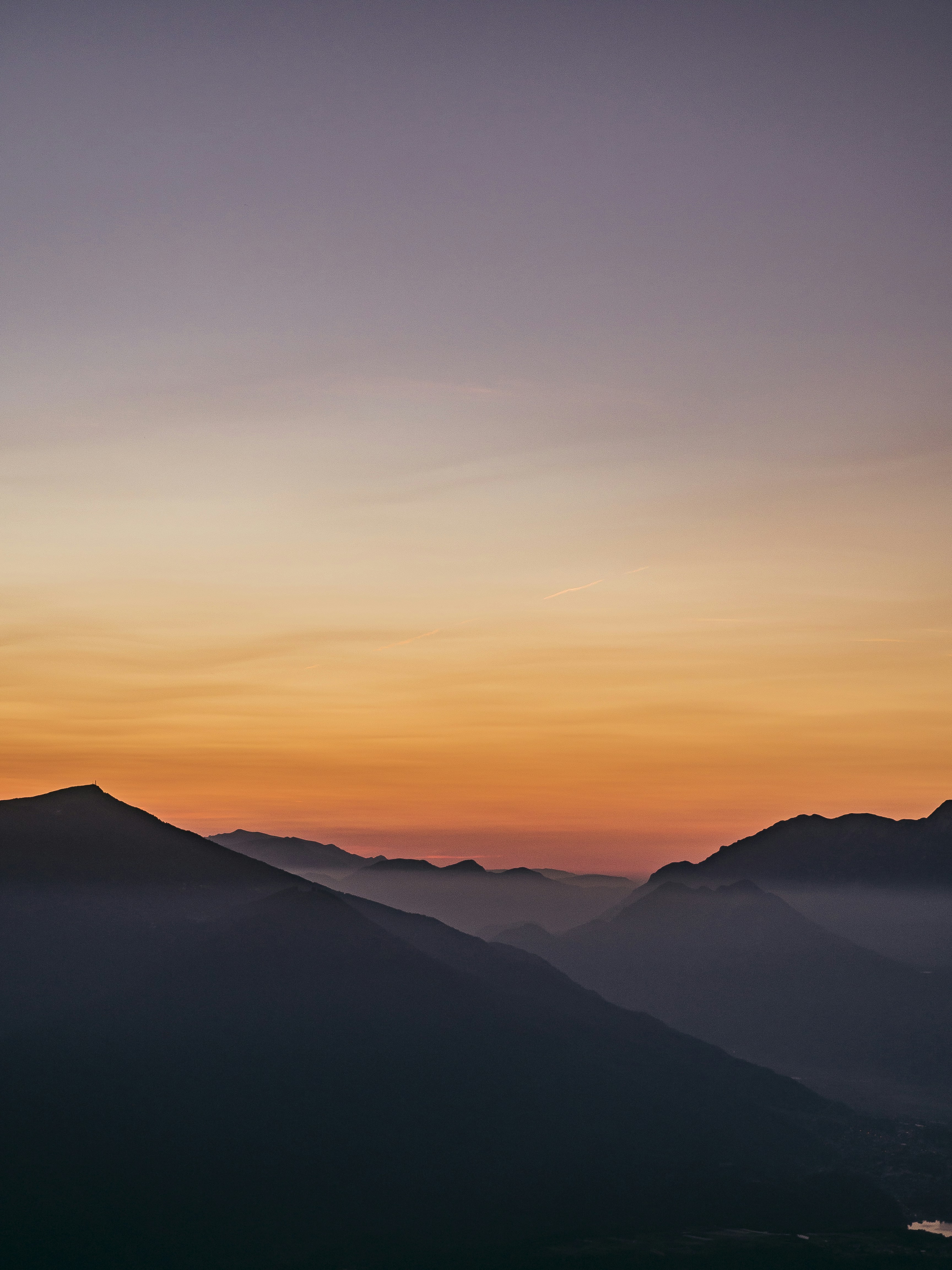Sunset Over Layered Mountains