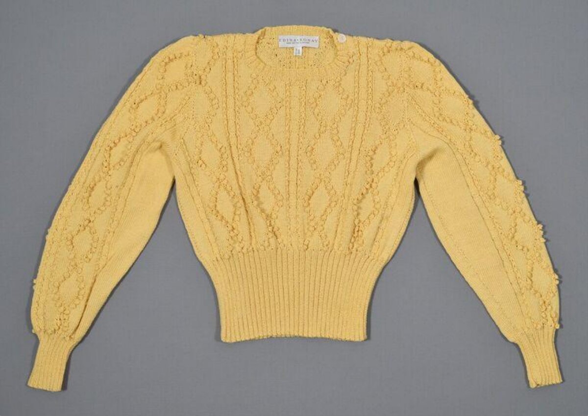Yellow Textured Knitted Sweater