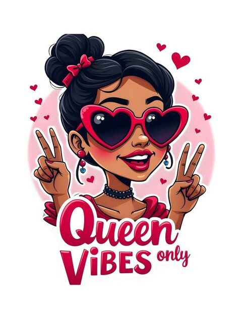 Queen Vibes Only Cartoon Graphic