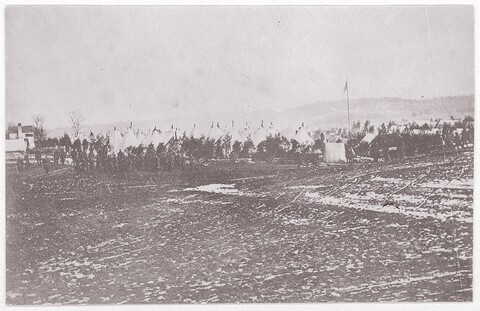 Vintage Winter Military Tent Camp