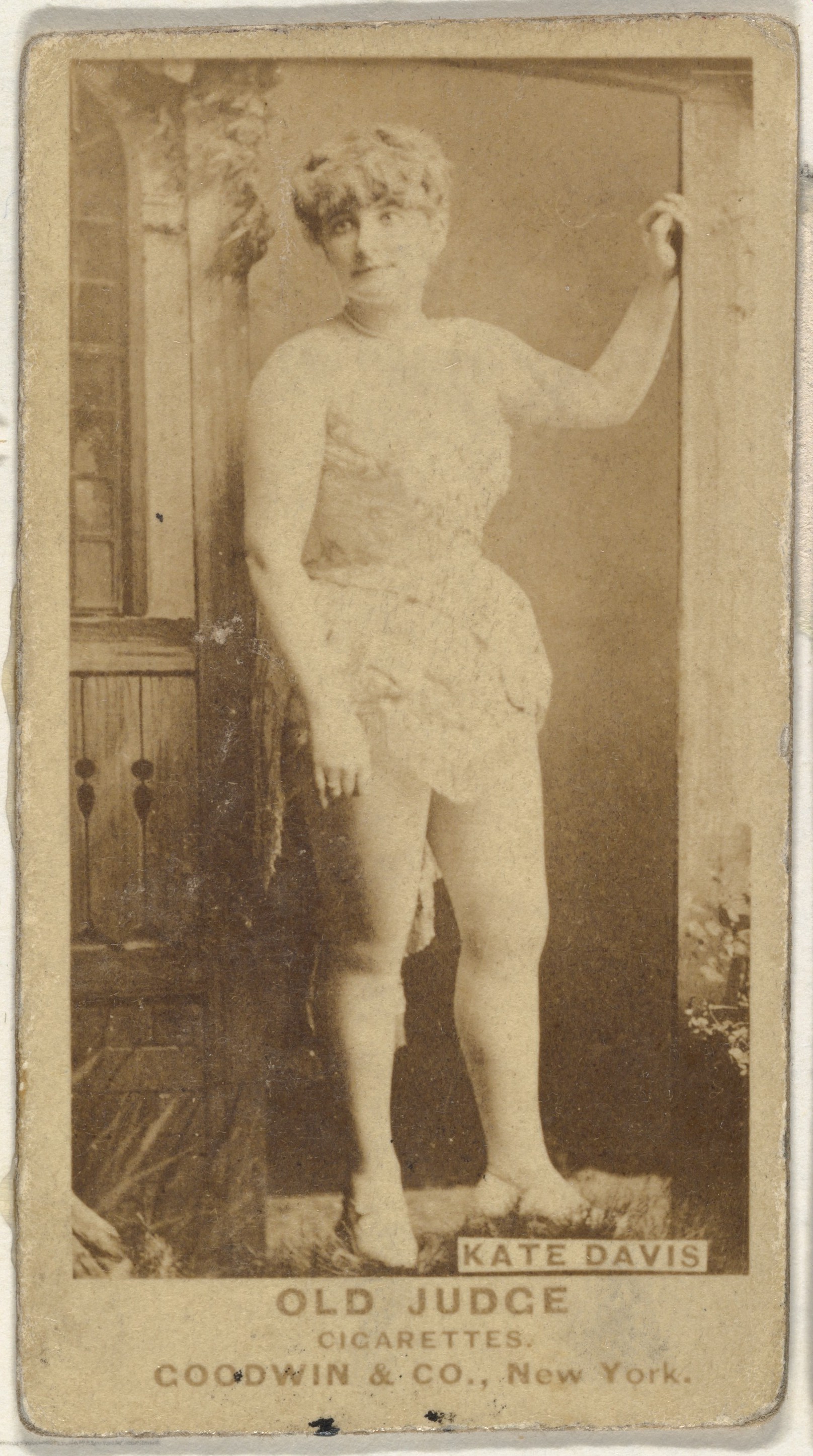 Vintage Old Judge Cigarette Card of Kate Davis