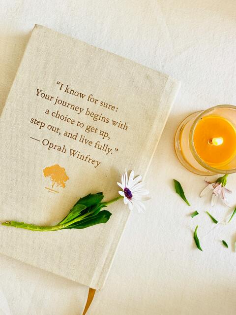 Inspirational Quote Journal Flat Lay