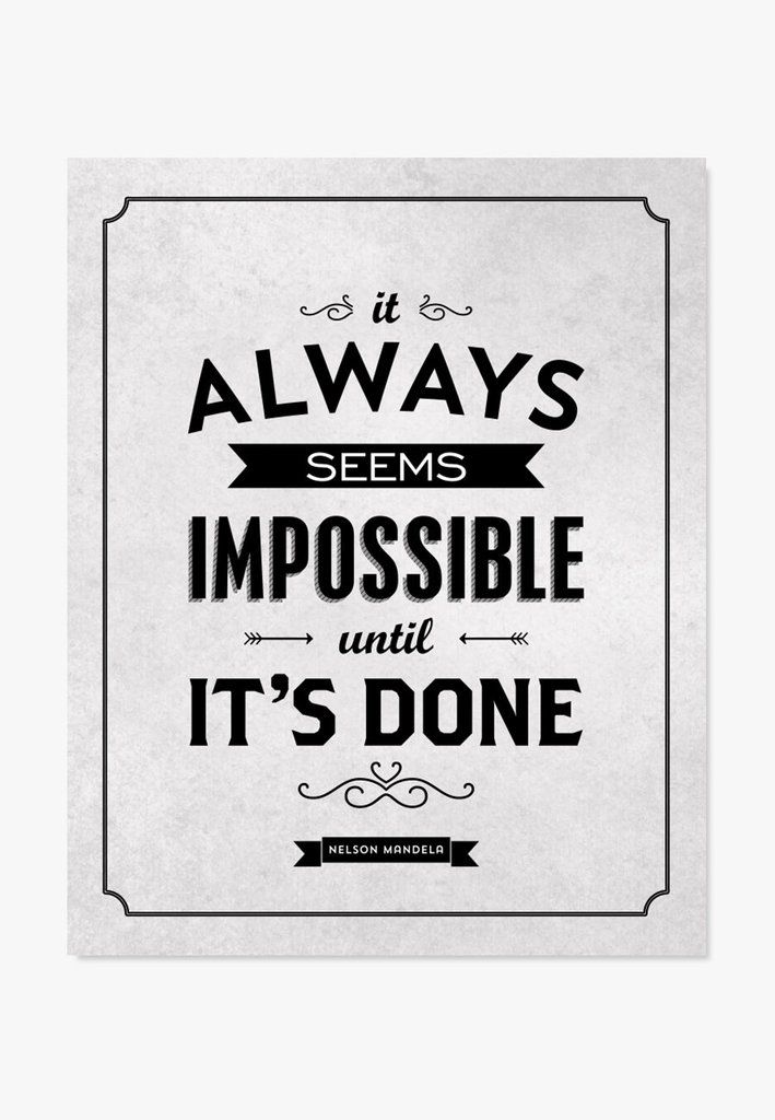 Nelson Mandela Motivational Quote Print