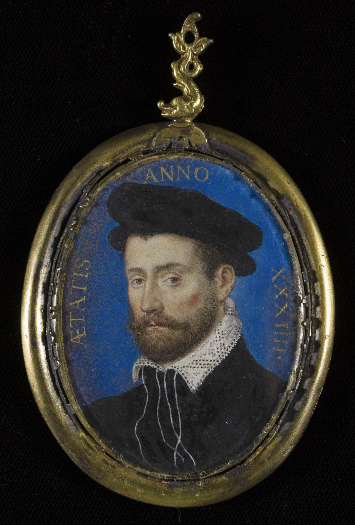 16th Century Oval Miniature Portrait of a Man