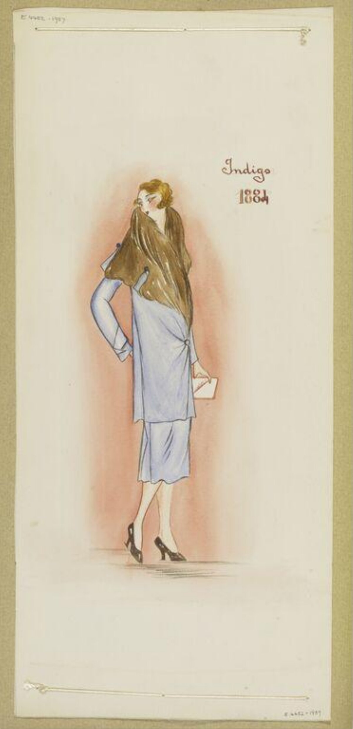 Vintage Indigo Outfit Fashion Sketch