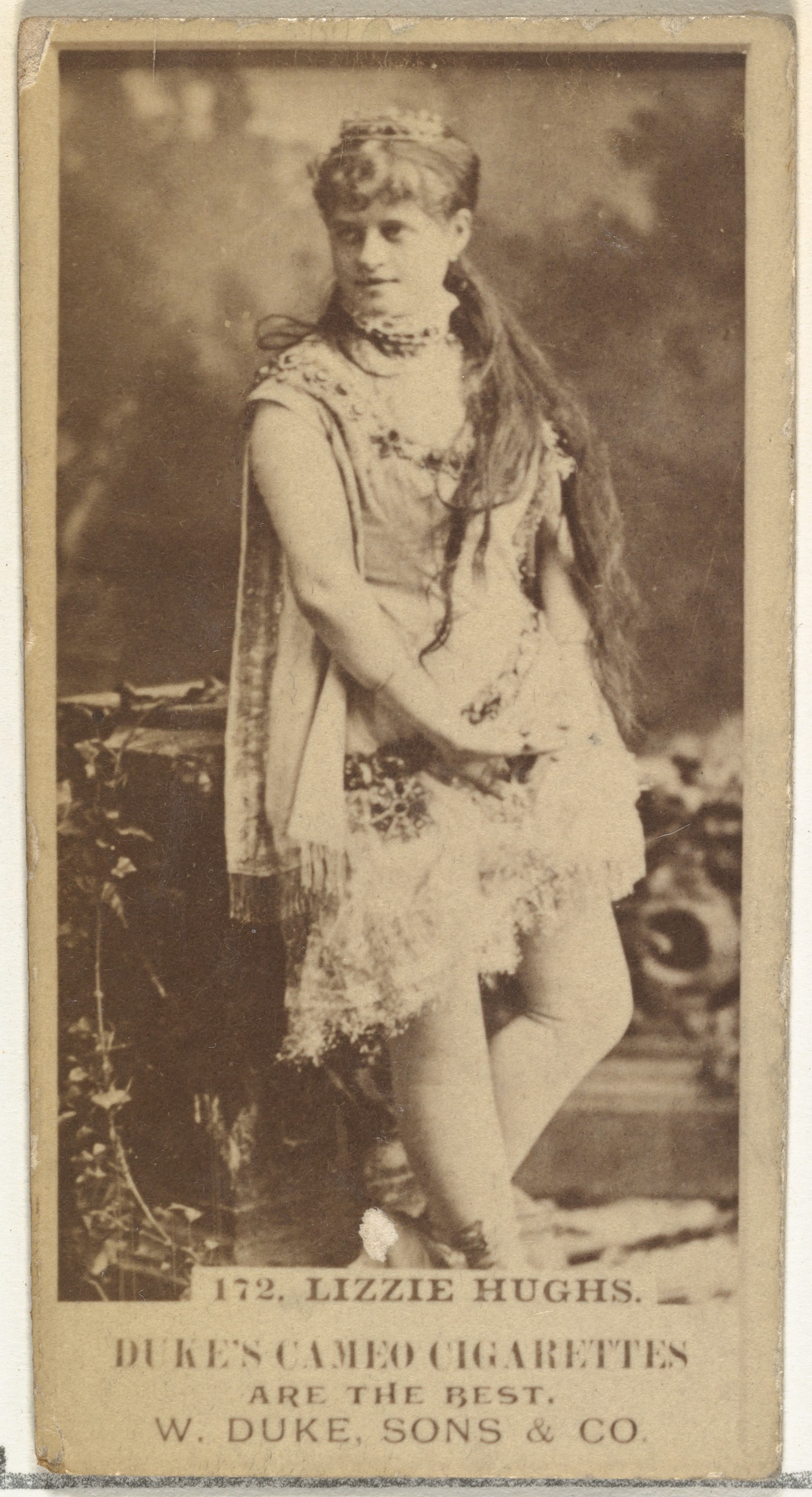 Vintage Cigarette Card of Lizzie Hughs